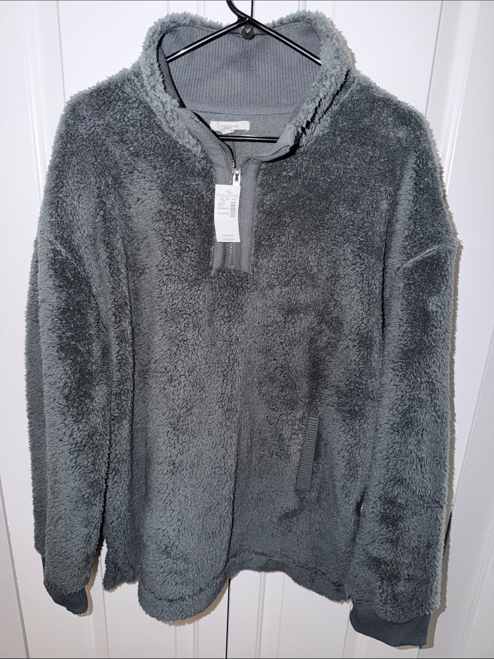 Maurices Half-Zip Sherpa Jacket - Gray